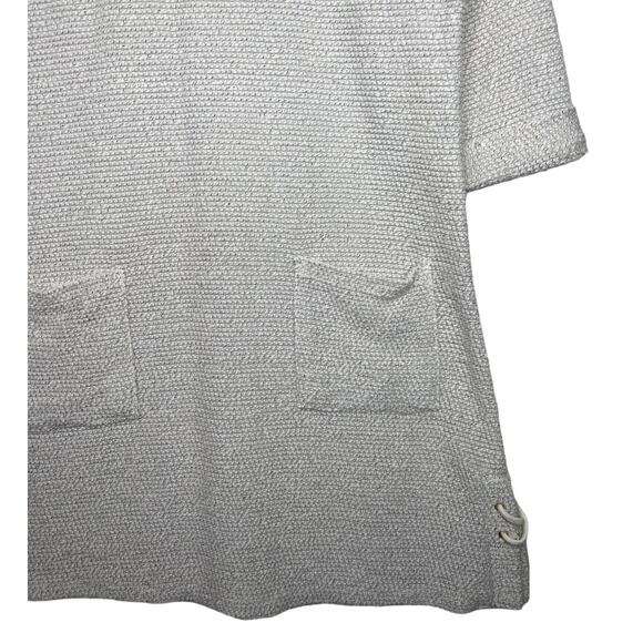 Robert Lewis Size Medium Ivory Chunky Knit Swim Cover Dress Beach Lace Up Sides - Picture 3 of 8